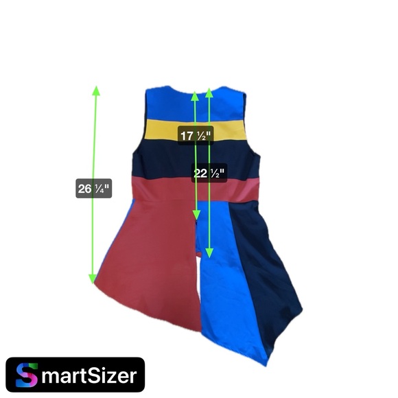 BCBGMaxAzria Colorblock Faux Wrap Asymmetrical Peplum Top Tunic Blouse / Sz M - Picture 13 of 15